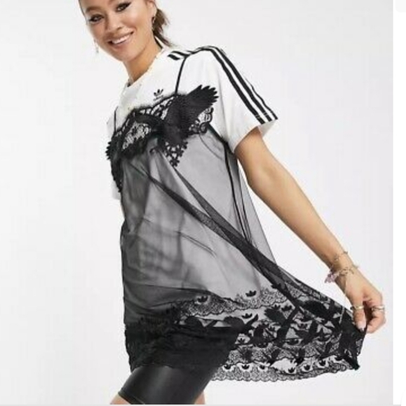 NWT ADIDAS X DRY CLEAN ONLY BANGKOK LACE T-SHIRT DRESS RARE! LIMITED EDITION - Picture 3 of 9